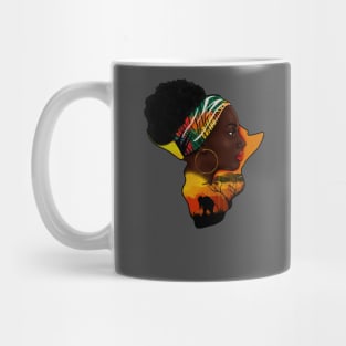 Africa Map, African Woman, Safari Love Africa Mug